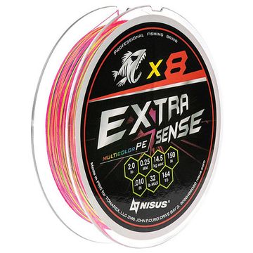 Шнур Extrasense X8 PE Multicolor 150m 2/32LB 0.25mm (N-ES-X8-2/32LB) NISUS