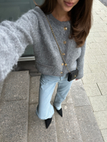 Кардиган с кантом серый