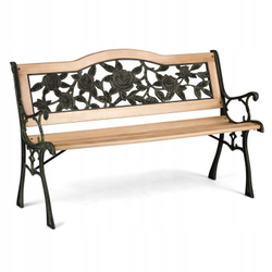 Уличная чугунная скамейка Садовая роза (Garden rose), чугун, лакированный тополь