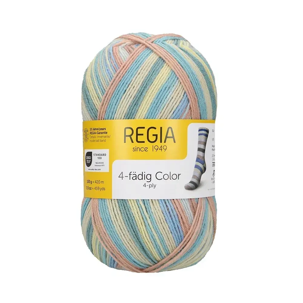 Пряжа носочная Regia 4-fadig Color (02740/бежево-шалфейный)