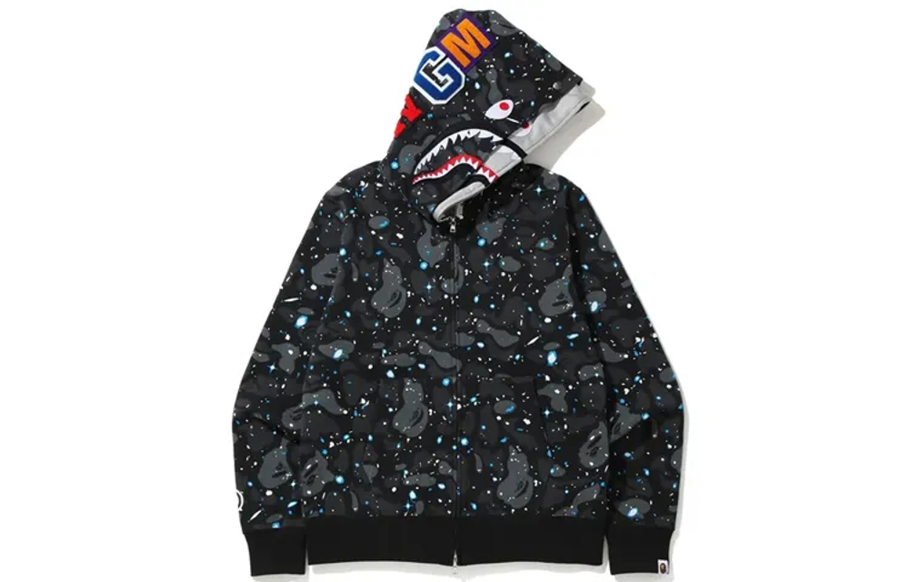 A Bathing Ape Space Camo Shark Full Zip Double Худи