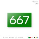 Номер на дверь 667, табличка на дверь для офиса, квартиры, кабинета, аудитории, склада, зеленая 120х70 мм, Айдентика Технолоджи