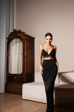 Топ - лиф комбинированный атласом на молнии