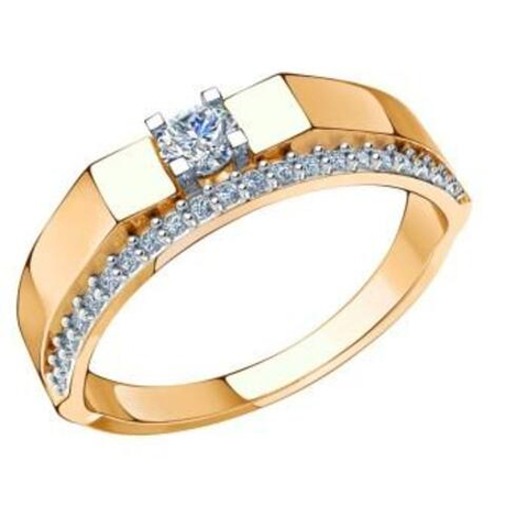 Кольцо из золота с фианитами