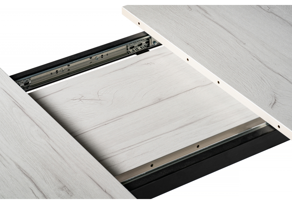 Стол деревянный Woodville раскладной Лота Лофт 120 25 мм юта, черный матовый, ножки черные