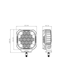 Светодиодная фара дальнего света РИФ 112x112x50 мм 90W LED