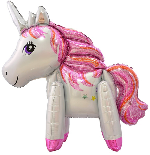 Шар 3D (40''/102 см) Фигура, Звездный Единорог, Белый, 1 шт. в уп.