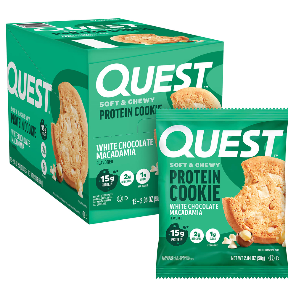 Quest Nutrition, Protein Cookie, белый шоколад и макадамия, 12 печений, 58 г (2,04 унции)