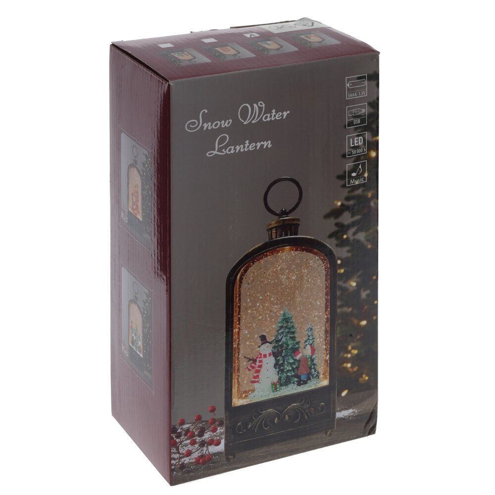 GAEM Изделие декоративное "Фонарь" (подсвет, муз, вьюга, 3хААА н/п +USB), L10 W6 H27 см