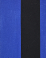 Zernu Абстрактная картина с синими и чёрными вертикальными линиями 42 x 65 см