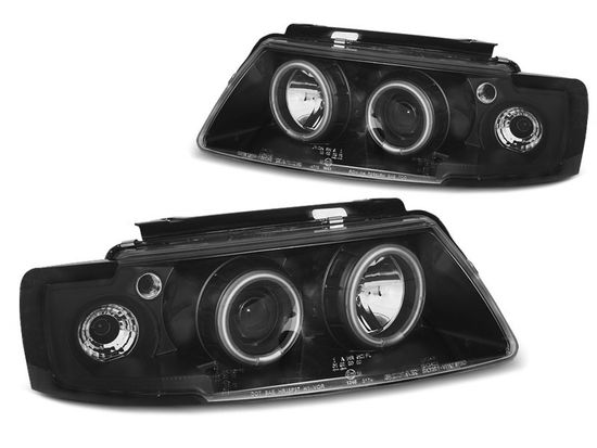 Передние фары Angel Eyes для Volkswagen Passat B5 (96-00) CCFL Black