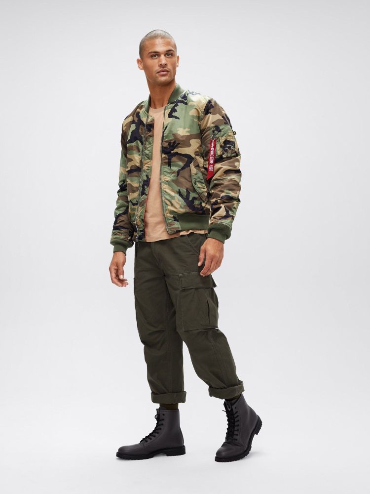 Бомбер Alpha Industries MA-1 Slim Fit Woodland Camo (Камуфляжный)