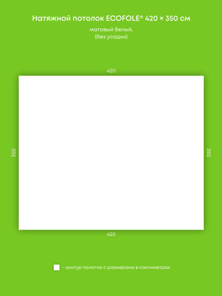 Матовый натяжной потолок 14.7 м2