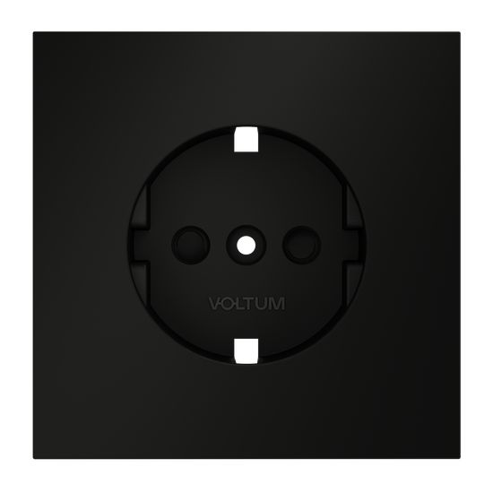 Накладка для розетки с заземлением и защитными шторками, S70 (черный матовый)