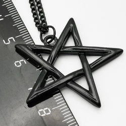 Кулон "Сатанинская пентаграмма" (36х34мм) на цепочке черный.