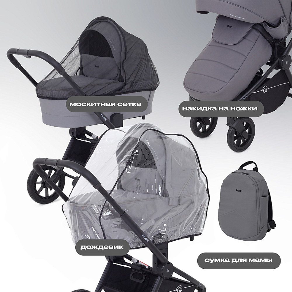 Детская коляска Rant Flex 2 в 1 RA076 Graphite