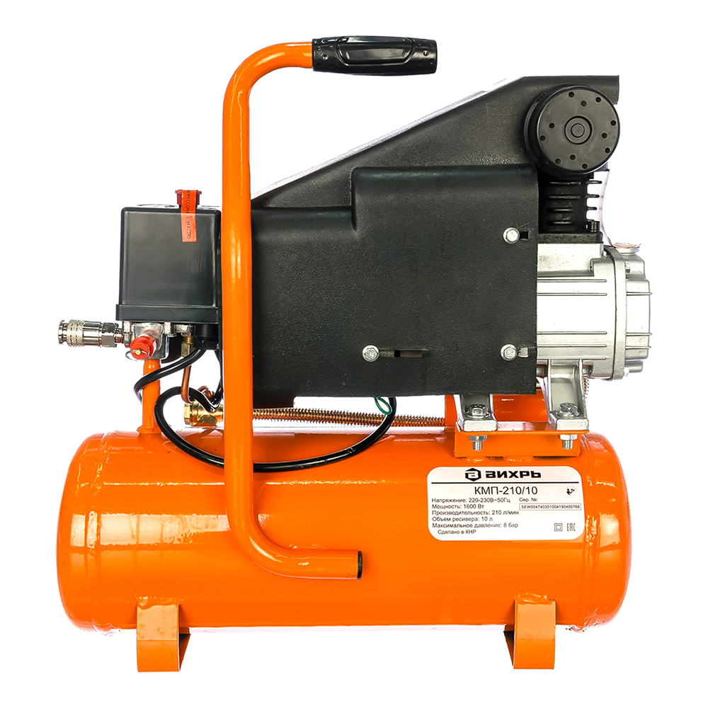 Компрессор пневматический поршневой Вихрь КМП-210/10