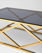 Журнальный стол 120*60 ИНСИГНИЯ золото стекло smoke