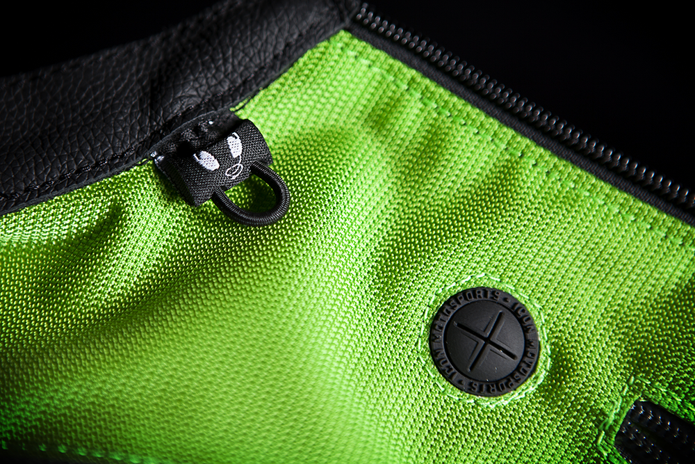 Мотокуртка - ICON SANCTUARY (кожа, черно-зеленая)