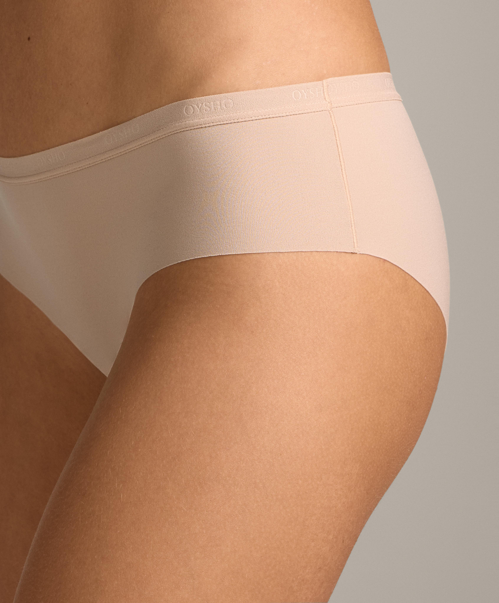OYSHO Набор из трех пар трусиков-хипстеры с логотипом из полиамидной смеси, кирпичный