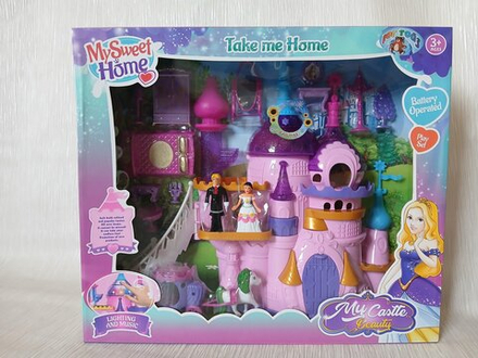 Игровой домик "Волшебный замок" 29020-SG, для кукол, с мебелью, пластик, 35 см, 5-7 лет