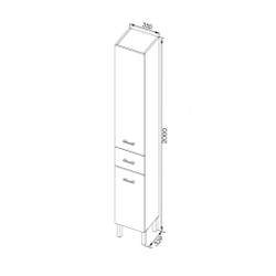 Шкаф-пенал для ванной Aquanet Верона 35 б/к черный (напольный)