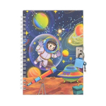 Блокнот детский Basir на замке, формат А6, серия "Космос", переплет 7БЦ, 18*13 см, 48 листов, ассорти