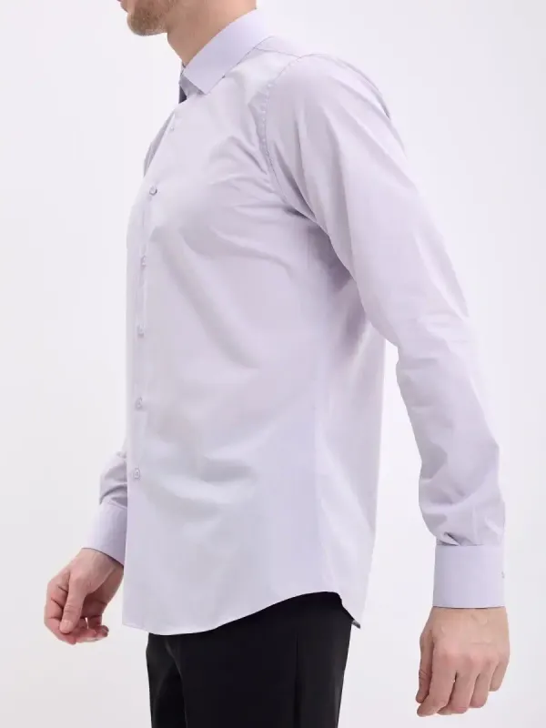 Рубашка на высокий рост LONG SLIM FIT с длинным рукавом, перламутровая