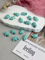 Керамические бусины "Черепашка", мятный 12*19 мм, 5 штук