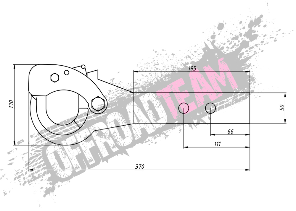Насадка фаркопа с фиксатором крюк под квадрат 2"