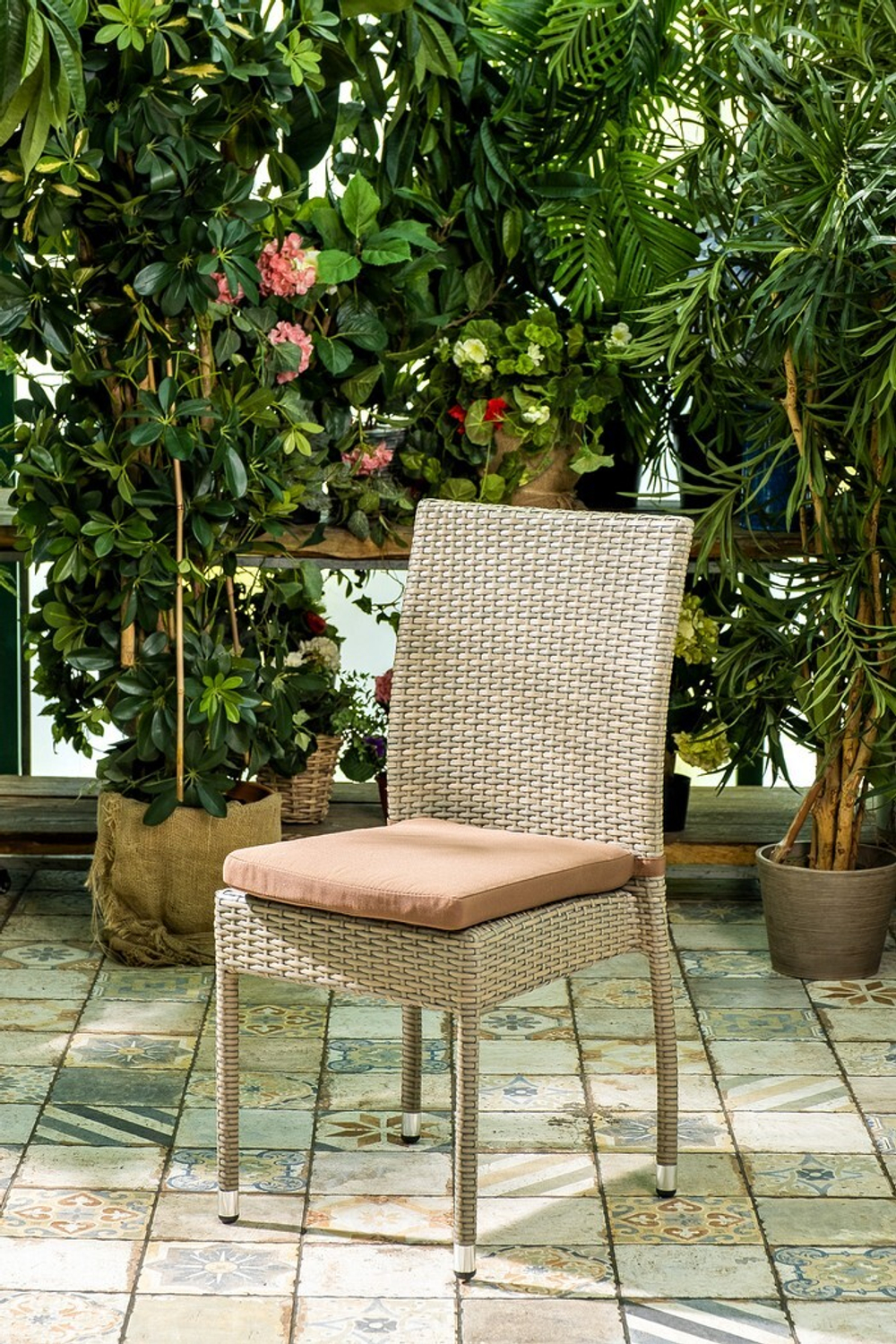 Плетеный стул ROME светло-коричневый без ручек