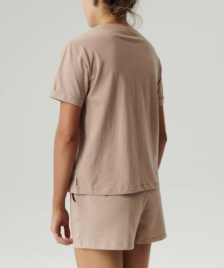 Женская пижама Atlantic NLP-487 ,с коротким рукавом и шортами, хлопок, бежевый