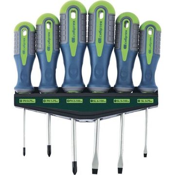 Набор отверток на полке, 6 шт., PH + SL, CrV, 3к рукоятка Сибртех 13374