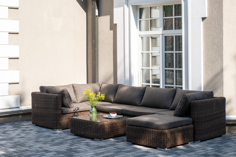 "Капри" трансформирующаяся лаунж-зона из искусственного ротанга, цвет коричневый