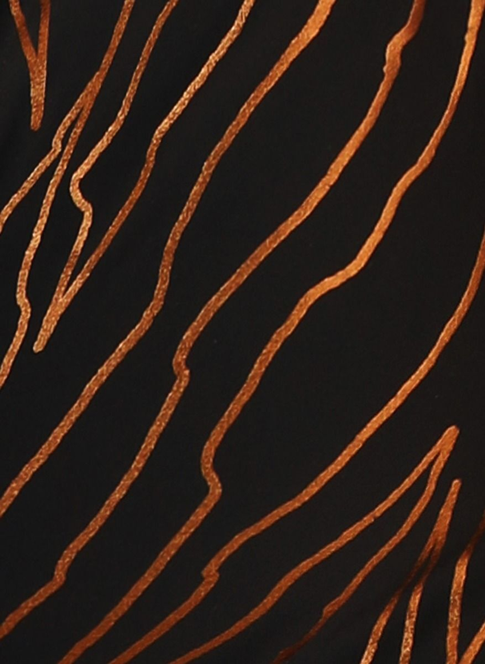 Раздельный купальник Classic Fab с блестящим принтом (Размер: F/XL) (Цвет: черный с золотистым)