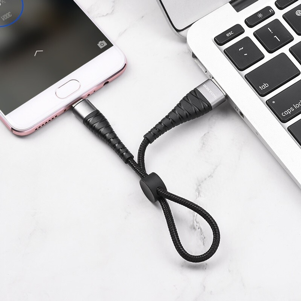 Кабель USB - Micro BOROFONE BX32 (черный) 25см