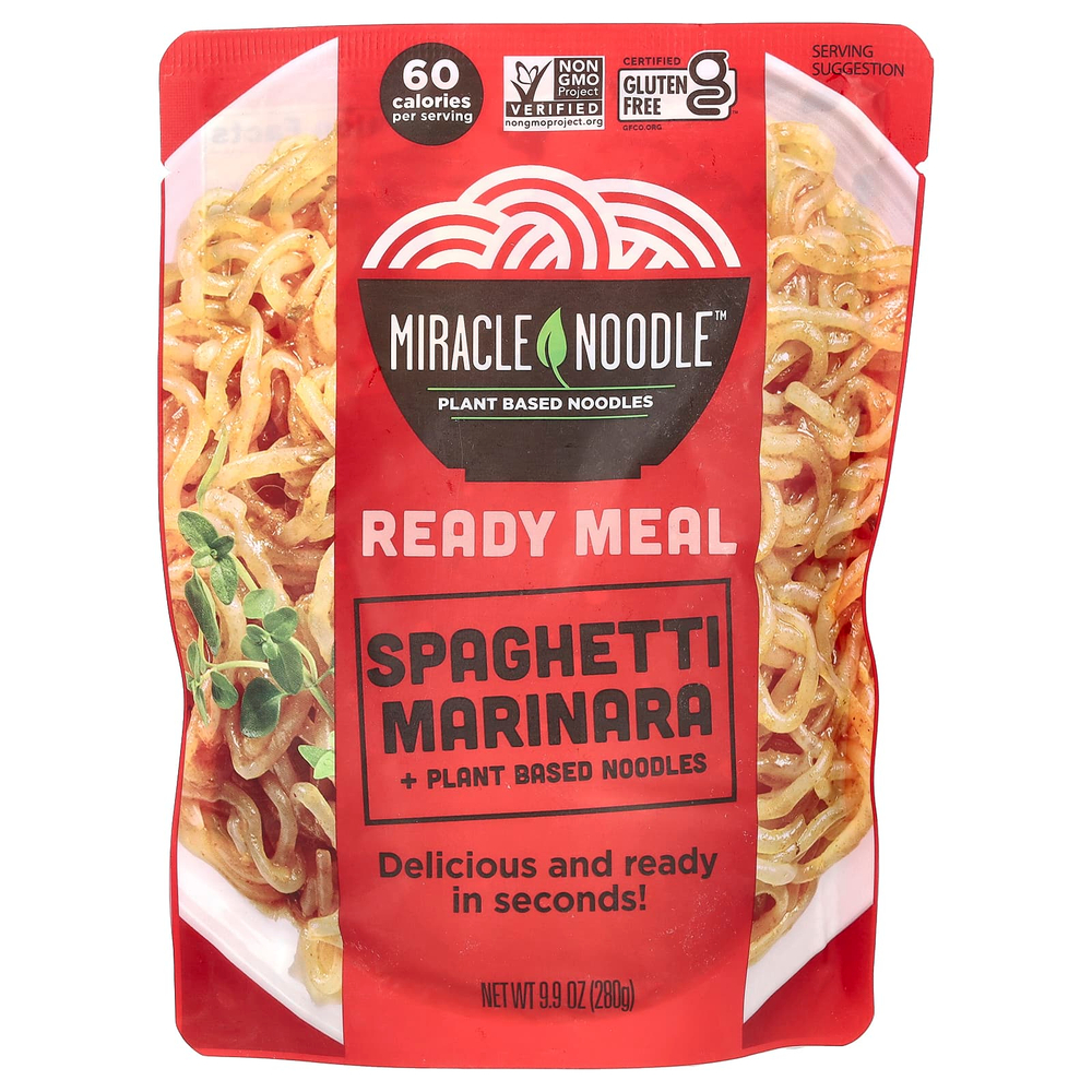 Miracle Noodle, Ready Meal, спагетти с маринарой и растительной лапшой, 280 г (9,9 унции)