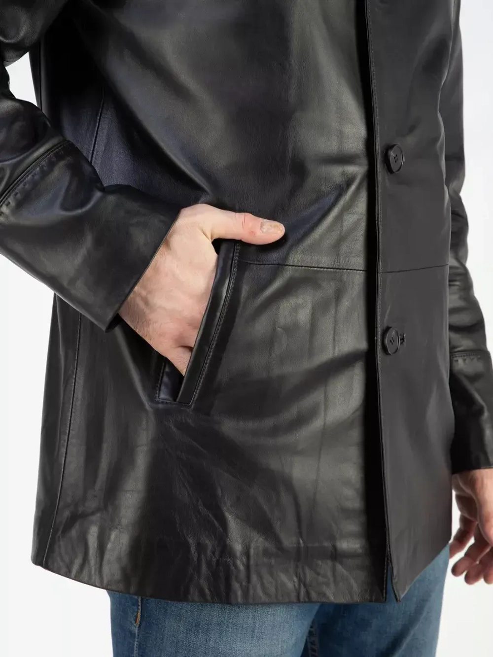 Кожаная куртка демисезонная пиджак