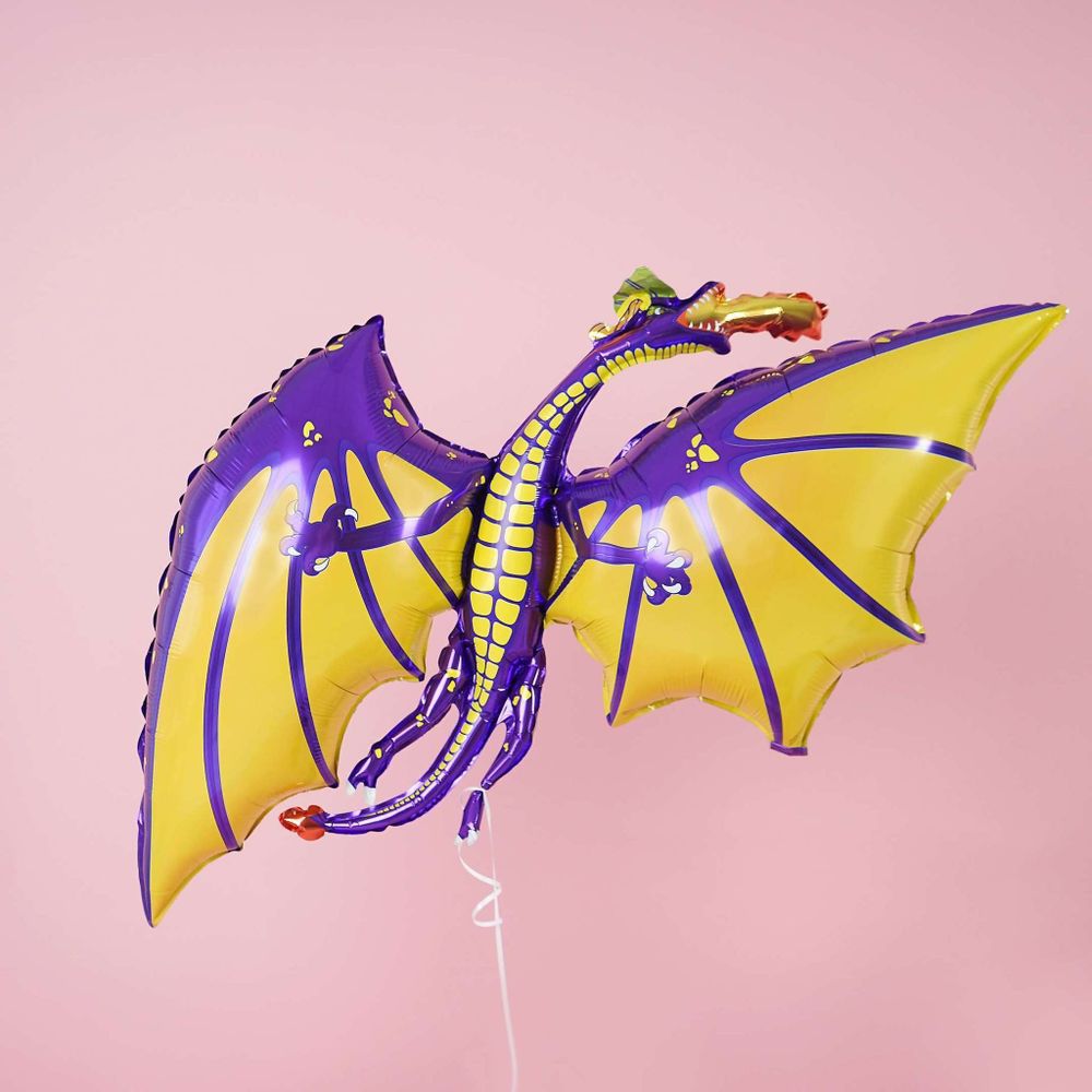 Шар-фигура, фольга, "Дракон фиолетовый" (GRABO), 39"/99 см