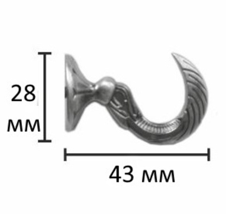 Крючок-держатель для штор Франция Ост, цвет светло-серый (2 шт)