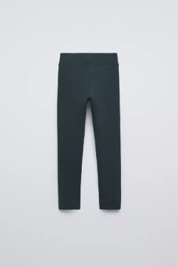 ZARA ЛЕГИНСЫ В РУБЧИК С НАШИВКОЙ, СИНЕ-СЕРЫЙ