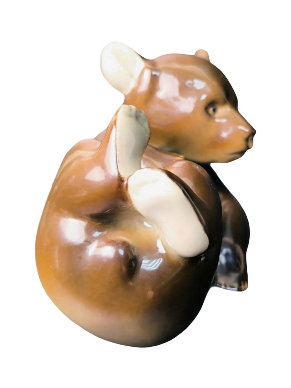 Фарфоровая статуэтка "Медвежонок лежащий" ЛФЗ