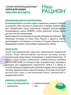 Наш Рацион Сухой корм для кошек Мясное ассорти, 10 кг