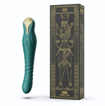 Изумрудный вибратор King с функцией возвратно-поступательных движений - 30,2 см. (Цвет: изумрудный)