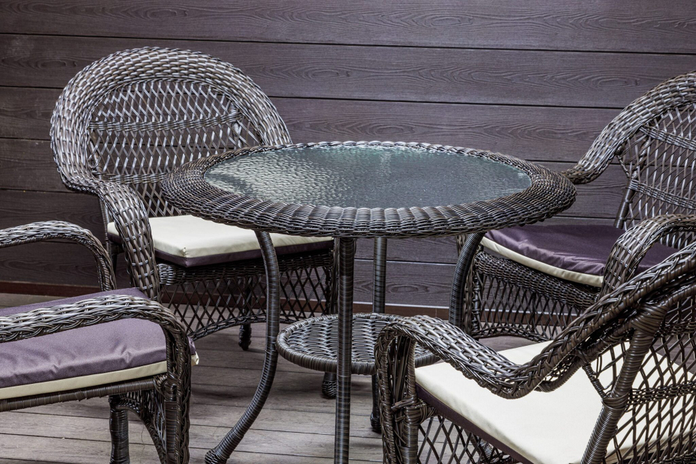 Садовый комплект из искусственного ротанга Мэдисон НЬЮ (Medison NEW) стол круглый D90 + 4 кресла с подушками на сиденье