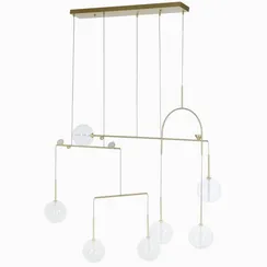 Подвесной светильник Balance 142х36 см, прозрачный, золотистый