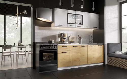 Кухня Хозяюшка 2.0 (Белый/Дуб Вотан)