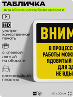 Табличка для обеспечения безопасности "Внимание, может выделяться ядовитый газ во время сварки", для офиса, по охране труда для предприятия, организаций, 40х30 см, Silver Plane x Айдентика Технолоджи