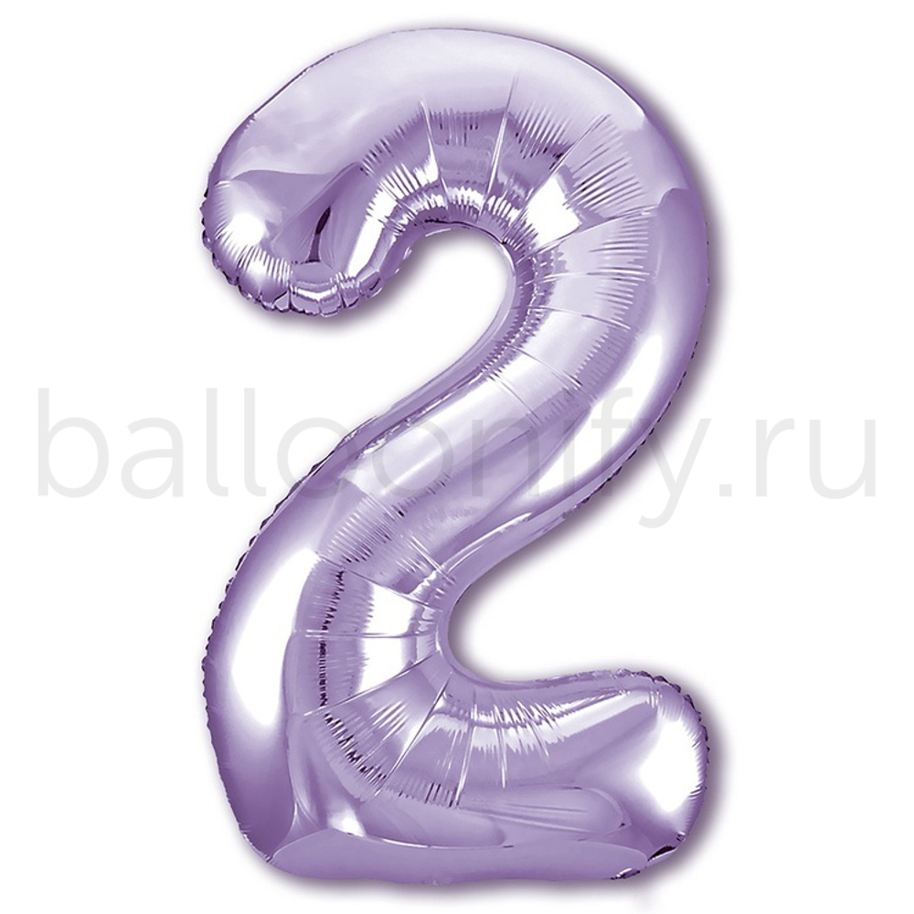Шар ЦИФРА 2 Пастель Lavender 40" 102 см
