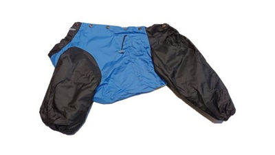 Комбинезон,  утепленный байкой 20 мальчик (обхват груди 35 - 40) голубой - черный